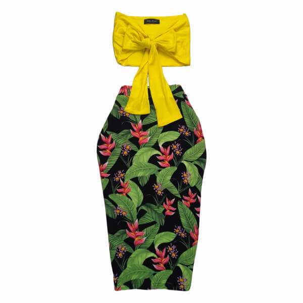 Floral Bow Top And Pencil Skirt Set